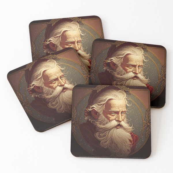 Item preview, christmas art nouveau santa claus portraits #4 designed and sold by Namo-Art.