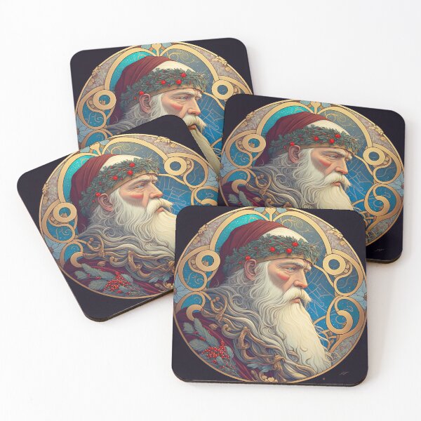 Item preview, christmas art nouveau santa claus portraits #5 designed and sold by Namo-Art.