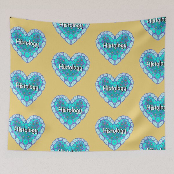 Item preview, I love histology, yellow background designed and sold by Osher-BioArt.