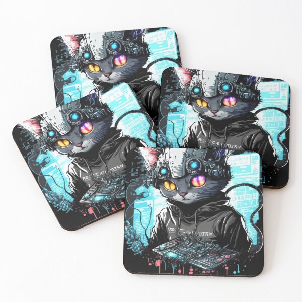 Item preview, Cyberpunk Hacker Cat designed and sold by Shaani.