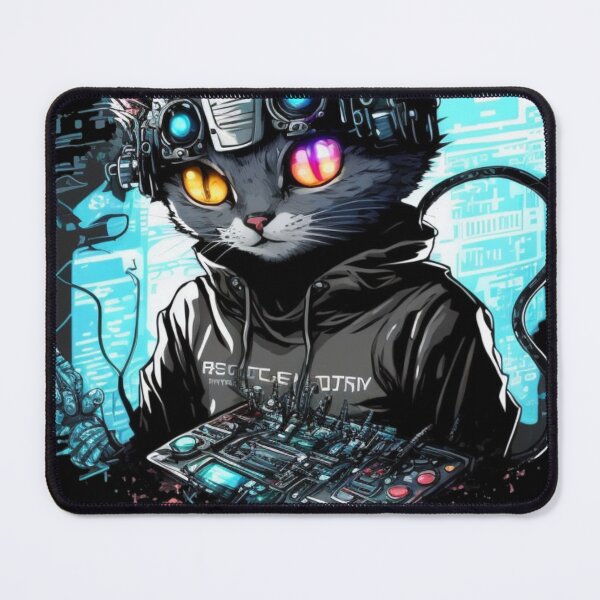 Item preview, Cyberpunk Hacker Cat designed and sold by Shaani.