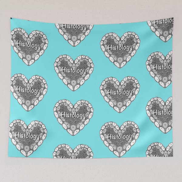 Item preview, I love histology, blue background designed and sold by Osher-BioArt.