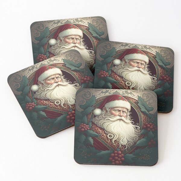 Item preview, christmas art nouveau santa claus portraits #6 designed and sold by Namo-Art.