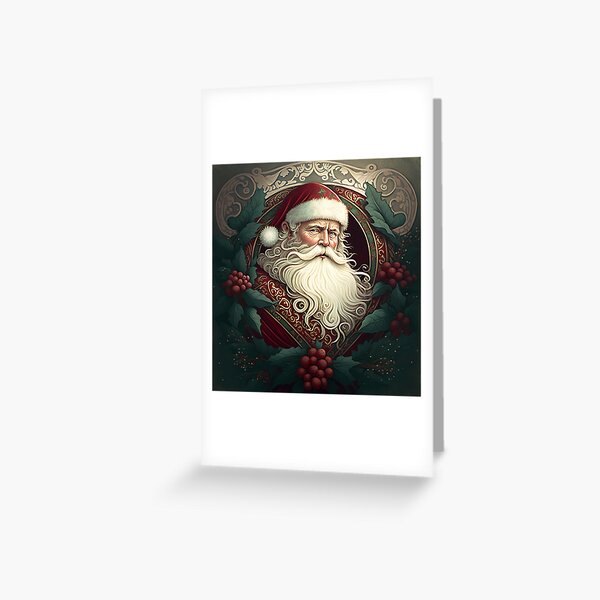 Item preview, christmas art nouveau santa claus portraits #6 designed and sold by Namo-Art.