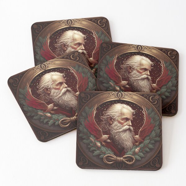 Item preview, christmas art nouveau santa claus portraits #7 designed and sold by Namo-Art.