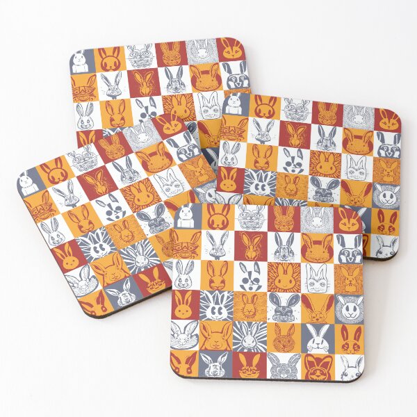 Item preview, Hawaiian Tribal and other styles Bunny Rabbit Face Check Checker Pattern designed and sold by pelagio.