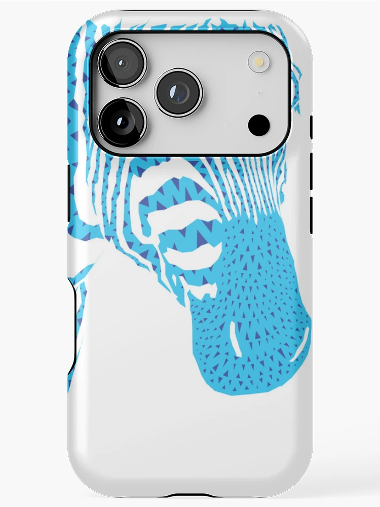 Thumbnail 1 of 4, iPhone Case, Zebra Pattern with Blue Triangles designed and sold by missmann.
