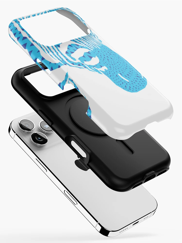 Thumbnail 2 of 4, iPhone Case, Zebra Pattern with Blue Triangles designed and sold by missmann.