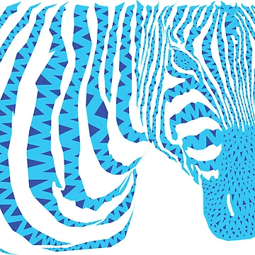 Artwork thumbnail, Zebra Pattern with Blue Triangles by missmann