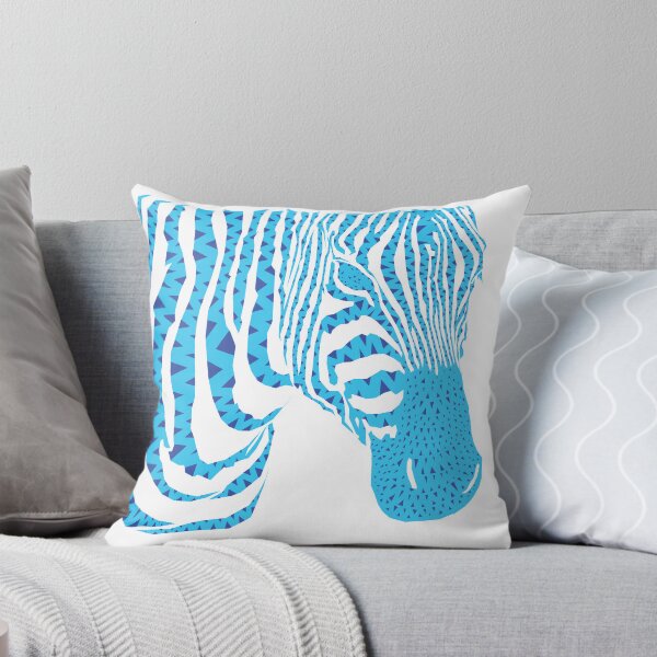 Item preview, Zebra Pattern with Blue Triangles designed and sold by missmann.
