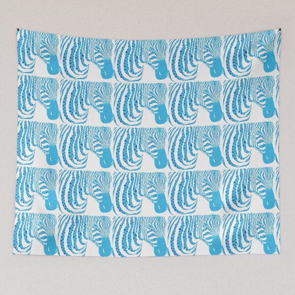 Item preview, Zebra Pattern with Blue Triangles designed and sold by missmann.