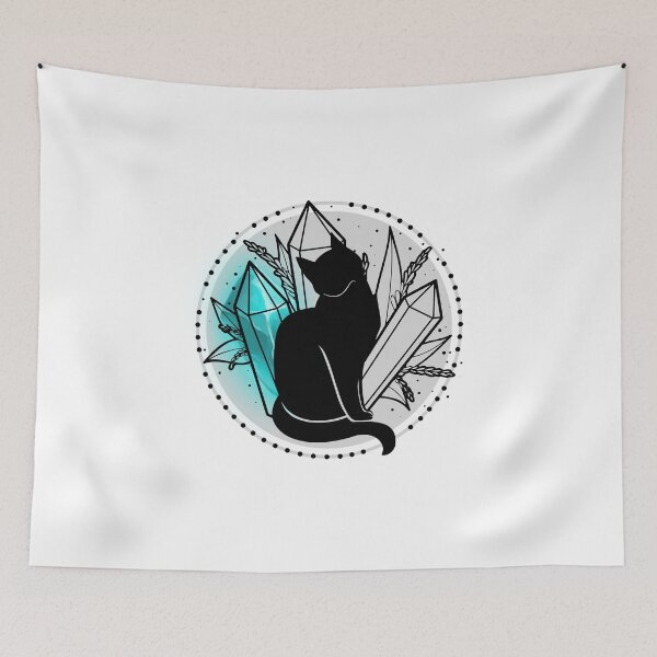 Item preview, Cat Silhouette, Blue Diamond Gems, Black Kitten , Grey designed and sold by adembulut.