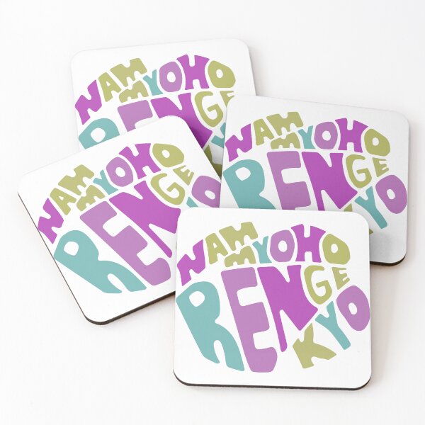 Item preview, Nam Myoho Renge Kyo Buddhist Mantra Muted Pink Green designed and sold by wordznart.