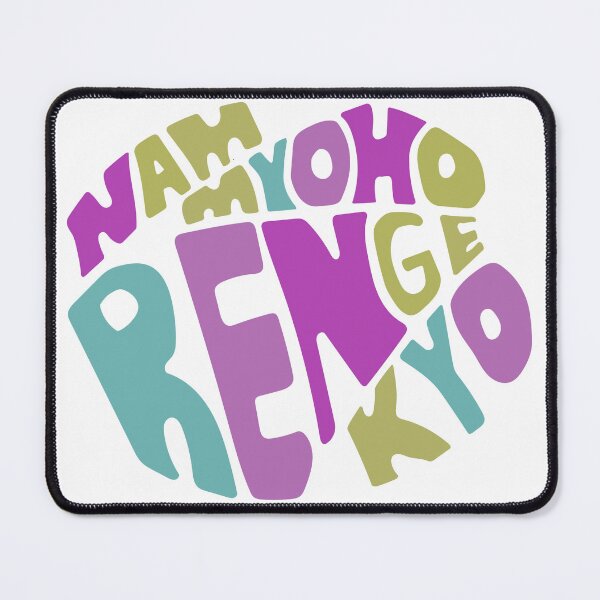 Item preview, Nam Myoho Renge Kyo Buddhist Mantra Muted Pink Green designed and sold by wordznart.