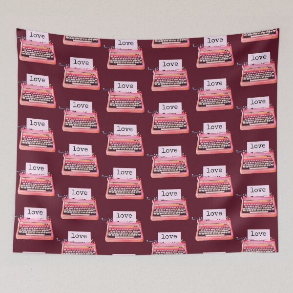 Item preview, Love Retro Typewriter Cute Red Valentine's Day Meme designed and sold by IceCreamMuseum.
