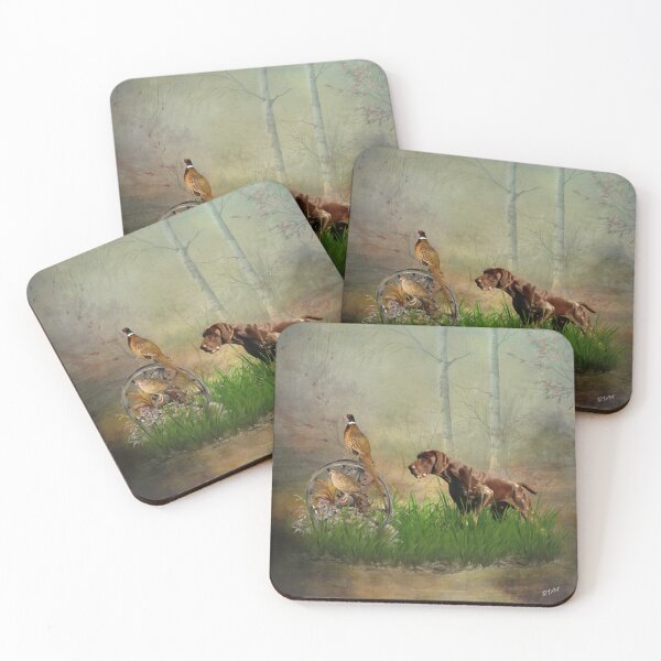 Item preview, German Shorthaired Pointer works , hunting pheasant designed and sold by TammyHunterArt.