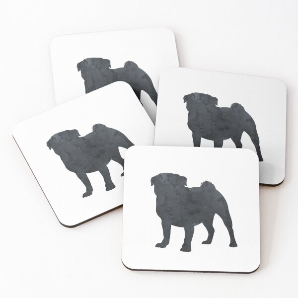 Item preview, Pug, Black, Dog Silhouette, Simple, Minimalist designed and sold by BittenByErmines.