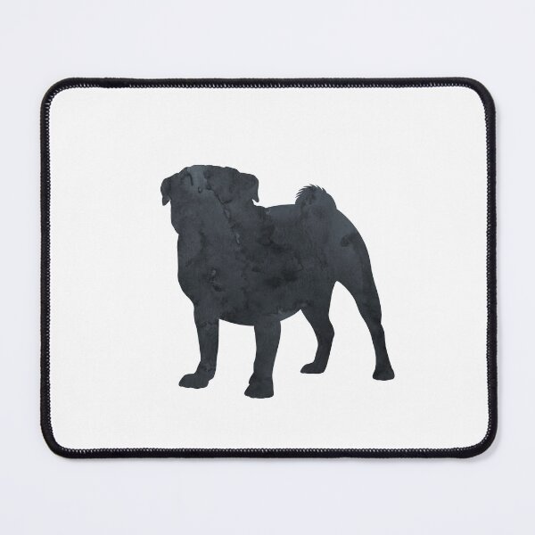 Item preview, Pug, Black, Dog Silhouette, Simple, Minimalist designed and sold by BittenByErmines.