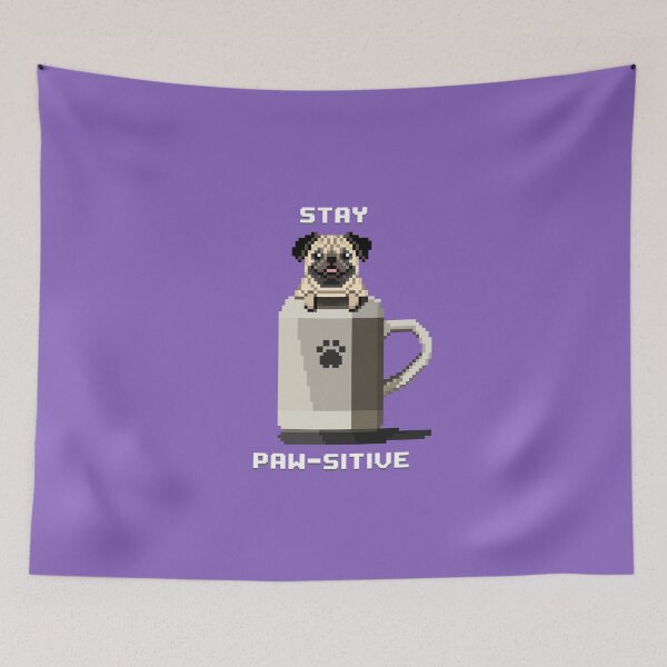 Item preview, Stay Paw-sitive (Lilac Bush) designed and sold by PixelByFatbeard.