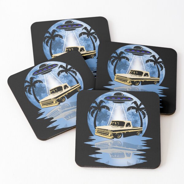 Item preview, Classic Pickup Truck Alien Abduction Spaceship Funny Flying Saucer designed and sold by CharJens.
