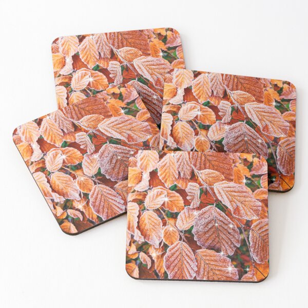 Item preview, Golden Autumn leaves with a dusting of frost designed and sold by ditzy-designs.