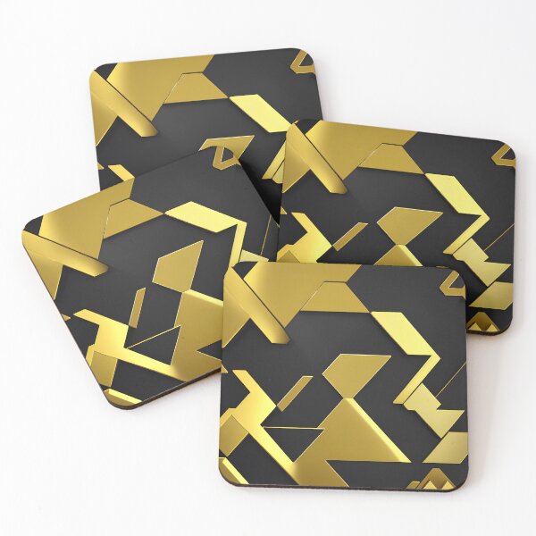 Item preview, Golden and Black Modern Abstract Surface Decor 02 designed and sold by jumpercat.