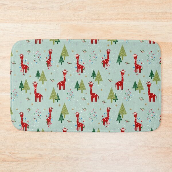 Item preview, Christmas Giraffe Pattern with a Green Background designed and sold by Kate Correll.