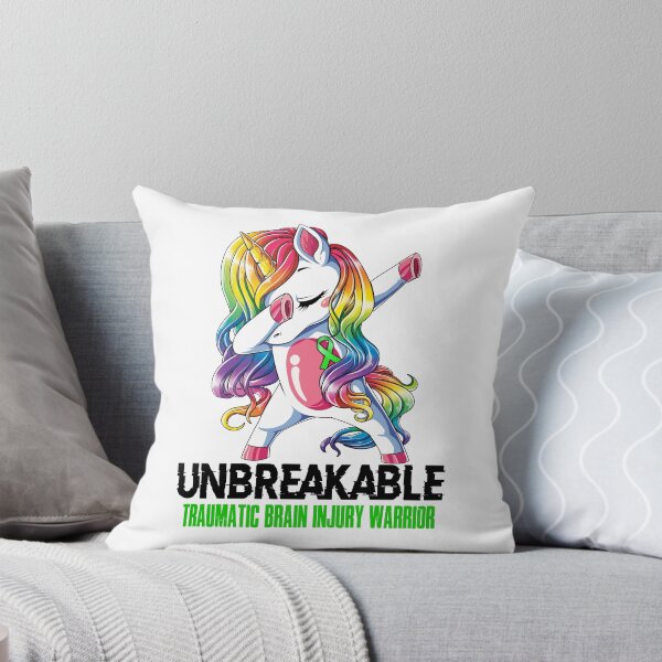 Item preview, Traumatic Brain Injury Awareness - Unicorn Traumatic Brain Injury Warrior Ribbon UNBREAKABLE designed and sold by Fernandezf.