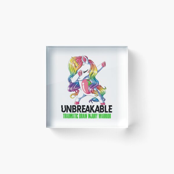 Item preview, Traumatic Brain Injury Awareness - Unicorn Traumatic Brain Injury Warrior Ribbon UNBREAKABLE designed and sold by Fernandezf.