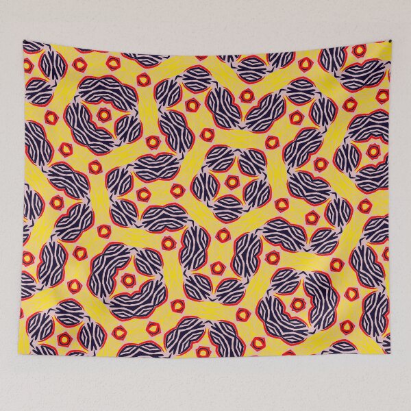 Item preview, Purple Red and Yellow Geometric Art Nouveau Geometric Print designed and sold by protegra.