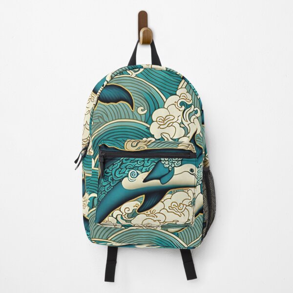 Item preview, Dolphins japanese pattern designed and sold by Arthoughts.