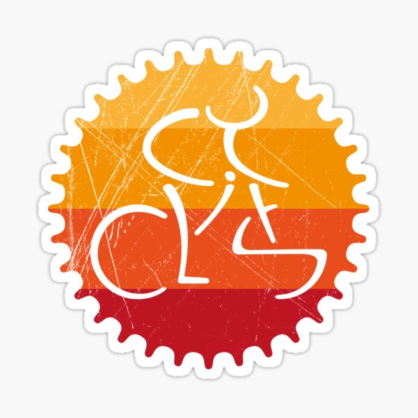 Cyclist Distressed Cycling Design. Sticker