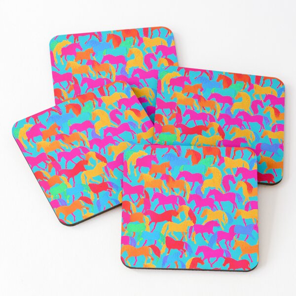 Item preview, patrón de caballos de colores designed and sold by David-Howells.