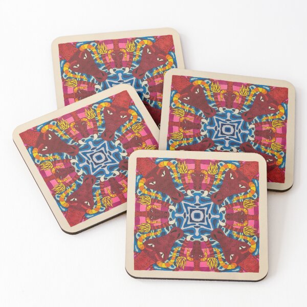Item preview, Trippy Kaleidoscope Dragons With Border designed and sold by Bennett Swanson.
