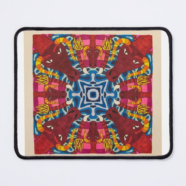 Item preview, Trippy Kaleidoscope Dragons With Border designed and sold by Bennett Swanson.