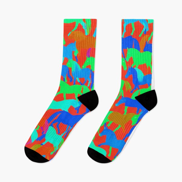 Item preview, pattern of coloured horses designed and sold by David-Howells.