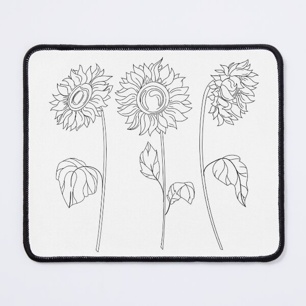 Item preview, Minimalist Linear Sunflower Trio  designed and sold by AnkeyWorkshop.