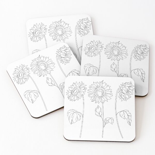 Item preview, Minimalist Linear Sunflower Trio  designed and sold by AnkeyWorkshop.
