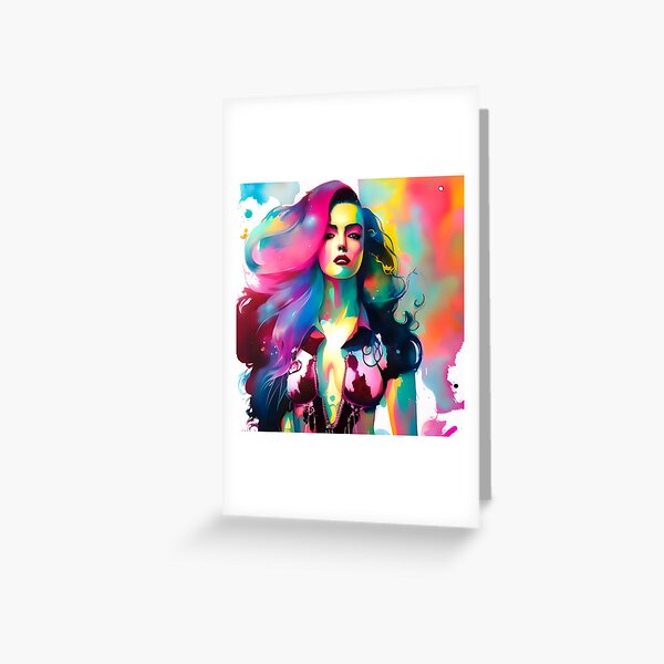 Item preview, Badass Rainbow Girl - Watercolor Illustration designed and sold by Alcalupo.