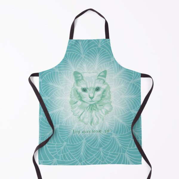 Item preview, Angora Cat Neo Mint Smiling Face "Hey, nice seein' ya" designed and sold by DuFauna.