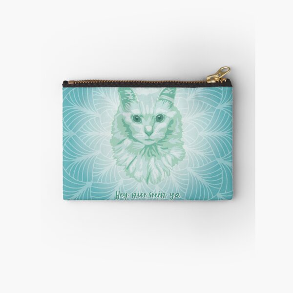 Item preview, Angora Cat Neo Mint Smiling Face "Hey, nice seein' ya"  designed and sold by DuFauna.
