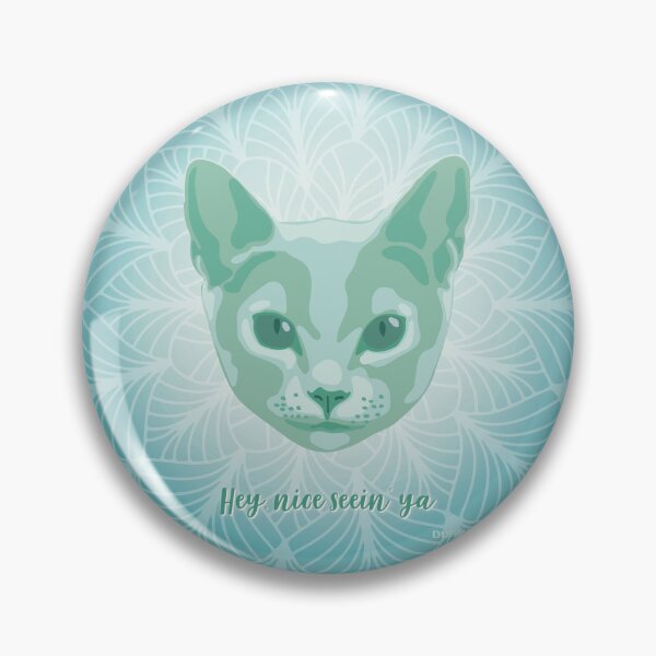 Item preview, Cat Face Neo Mint "Hey, nice seein' ya"  designed and sold by DuFauna.