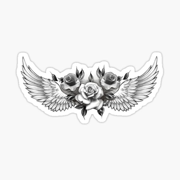 Rose Flourish with Angel Wings SVG Graphic by artgrarisstudio  Creative  Fabrica
