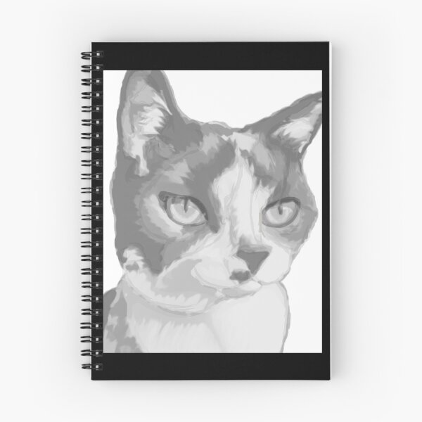 Item preview, Kitty Cat Digital Illustration Greyscale designed and sold by Bennett Swanson.