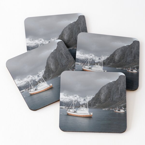 Item preview, Lofoten Islands Harbor Panorama designed and sold by nbrandsberg.