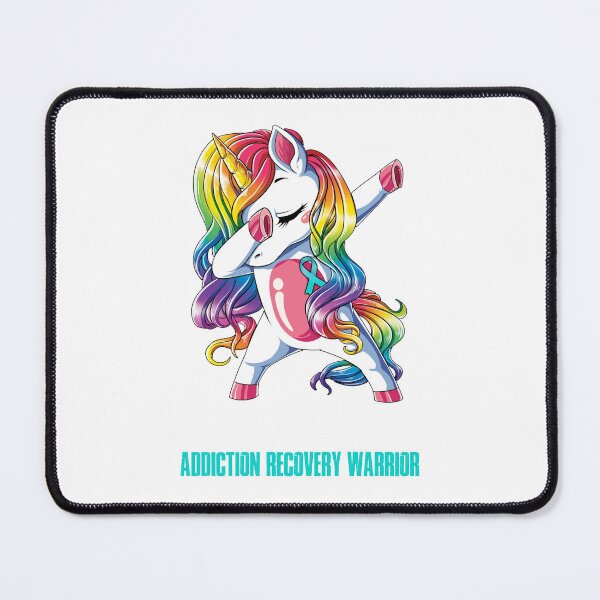 Item preview, Addiction Recovery Awareness - Unicorn Addiction Recovery Warrior Ribbon UNBREAKABLE designed and sold by Fernandezf.