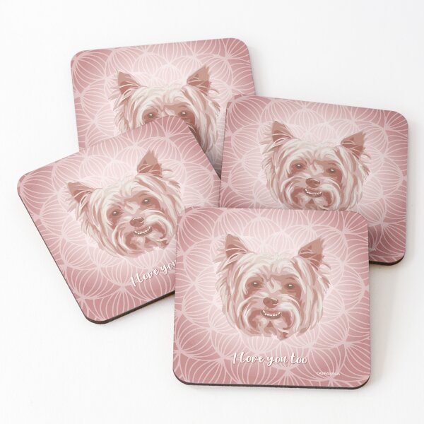 Item preview, Yorkie Pink Blush Cara sonriente "Yo también te amo" designed and sold by DuFauna.
