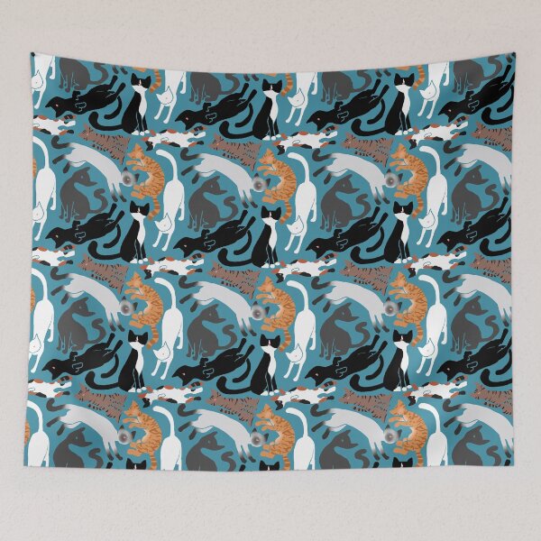 Item preview, cute cats surface pattern design designed and sold by Cauliflander.