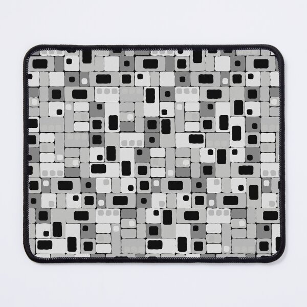 Item preview, Geometric, Pattern, Shapes, Lines, Modern, Abstract, Art, Squares N' Rectangles - Gray 1 on Black designed and sold by LucidLounger.