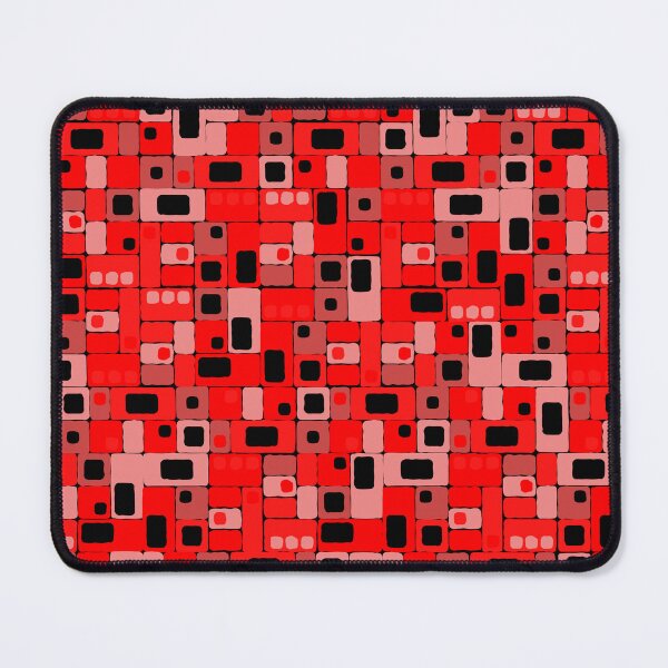 Item preview, Geometric, Pattern, Shapes, Lines, Modern,  Abstract, Art, Squares N' Rectangles -  Red 1 on Black designed and sold by LucidLounger.